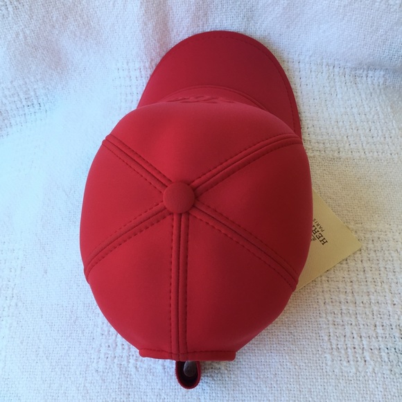 Hermes Atlantic Embossed H-Lift Neoprene Red Cap Hat New With Tag Size Large - Picture 4 of 16